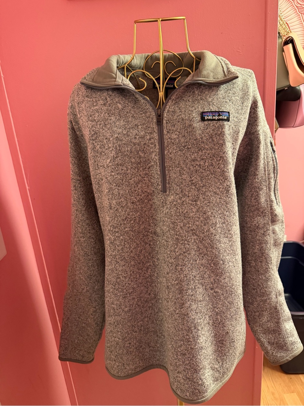 Patagonia women’s Heather Gray Half-Zip Fleece Pullover